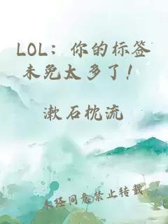 LOL：你的标签未免太多了！